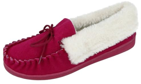 Cushion Walk Womens Suede Moccasin Slippers