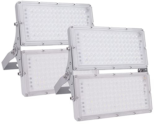 Bellanny LED Strahler Außen 200W 20000LM Fluter Flutlichter, 2er 6500K Kaltweiß Scheinwerfer, IP65 Wasserdicht Außenstrahler, Sicherheitsbeleuchtung für Garten Garage Hof Sportplatz Veranda Werkstatt