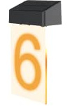 OPASOLAR Targhetta solare con numero civico per porta, targhetta, targhetta, targhette per indirizzi, illuminazione per la casa, appartamento di proprietà, edifici, appartamenti (6)