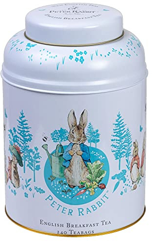 New English Teas Peter Rabbit Tea Can with 240 English Breakfast Tea Bags | Black Tea, Gifts for Tea Lovers, Beatrix Potter