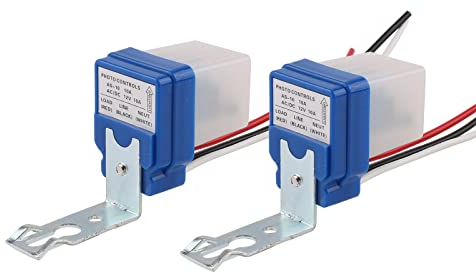 JIQI 2 x Twilight Switch Dimmer Sensor 12 V AC/DC 10 A Automatic Light Switch Road Light Switch Photo Cell Light Sensor Twilight Switch Photo Switch Light Control Switch for Outdoor Use