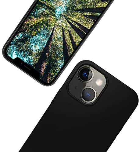 eplanita Bio iPhone 14 Hülle, Pflanzenfaser, Fallschutz Cover, Langlebig und Nachhaltig (Schwarz, iPhone 14)