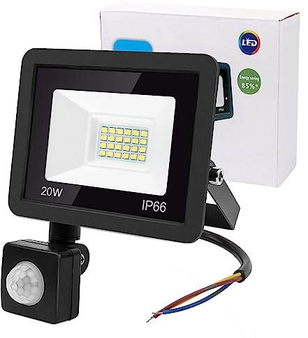 MXTIMWAN 20W Faretto LED da Esterno, 1600LM Faretti LED Esterno, 6500K Luce Bianca Fredda Proiettore Faro LED, Impermeabile IP66 Super Luminosa Proiettore Faro LED da Esterno per Patio Cortile Garage