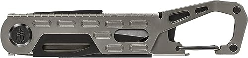 Gerber Gear Stake Out 11-in-1 Multi-tool - 2.2 Plain Edge Blade, Tent Stake Puller, Carabiner Carry - EDC Gear and Equipment - Graphite