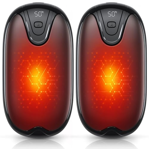 Wopigh Chauffe-Mains Portable, 6000mAh Rechargeable Hand Warmer Magnétique, 2 en 1 Chaufferette Mains avec 3 Modes Réglables, 12H Autonomie, 3S Chauffage Rapide, Cadeau Hiver pour Camping, Randonnée
