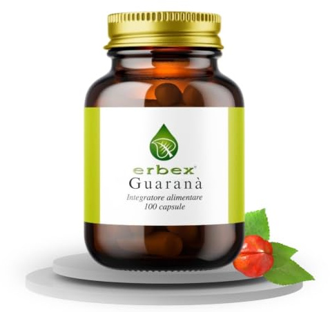 ERBEX - Guaranà 100 Capsule | Caffeina 12% | Energia Naturale
