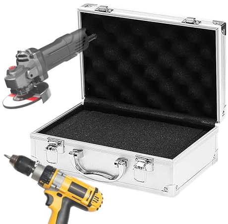 Kleine Alubox Alukoffer, Werkzeug Alukoffer Mit Schaumstoff, Aluminium Werkzeugkoffer, Aluminium Werkzeugkoffer Leer, Für Zubehör, Kabel, Fotoausrüstung, 25,5x16,5x9,5cm