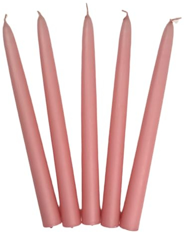 DekoHaus 10 Stück Stabkerzen 24cm Matt Altrosa - Brenndauer ca. 5 Std