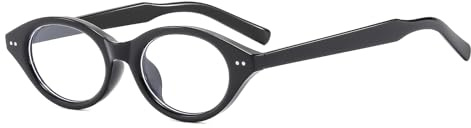 LJCZKA Ovale Blaulichtfilter Brille Damen, Kleine Ovale Katzenauge Computerbrille Ohne Stärke y2k Oval Brille Anti-Müdigkeit für Handy, Gaming und TV