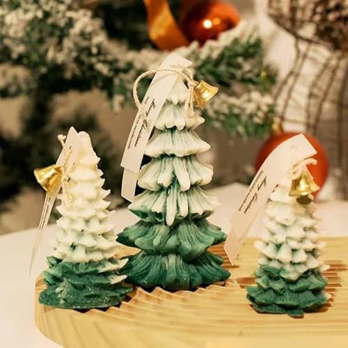 BeNtLi Candele natalizie, 2 grandi candele profumate per albero di Natale, 125 mm, decorazioni per la tavola e regali (M)
