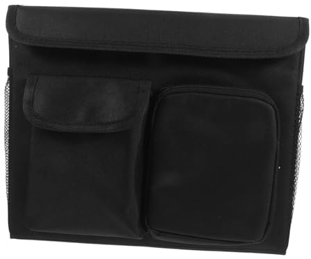 Rollatortasche Schwarz aus Oxfordstoff mit Seitentaschen, Faltbar | Rollatortasche zum Einhängen, Zubehör für Seniorenrollatoren, für Rollator und Walker