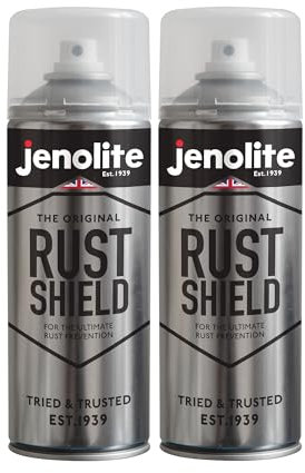 JENOLITE Rust Shield, Rust Protection Clear Varnish Spray, 2 x 400 ml, Corrosion Protection for Metal, Protects Against Rust & Weather, Cars, Motorcycles, Decorations, Bare Metal & Paints