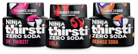 Ninja Thirsti Flavored Water Drops, ZERO SODA Variety Pack, Classic Soda Flavors, Sparkling or Still, Zero Calories, Zero Sugar, Makes 17, 12oz drinks, 3 Pack, WCFV8