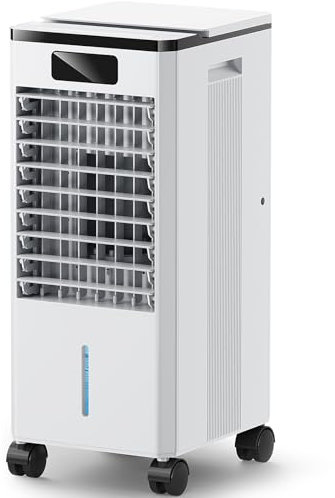 Aire Acondicionado Portátil Grande 7.5L,Climatizador Evaporativo,Enfriador de Aire Control Silencioso Remoto,3 Cajas de Helado, 1-2H Temporizador,Orientable 60°/120°.