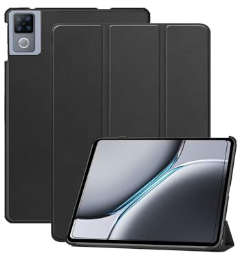 Hülle für DOOGEE U12 12 Zoll – PU+PC magnetische Dreifach-Faltabdeckung, stoßfest und Kratzfest, Ständer zum Anschauen/Tippen, schlankes Design für DOOGEE U12 Tablet,Schwarz