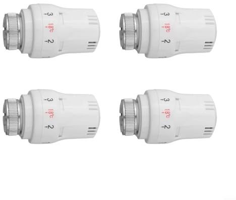4X Thermostatkopf M30x1,5 für Heizkörperventil Heizung, Steuerventil mit 5-stufig einstellbaren Einstellungen, Legierung u