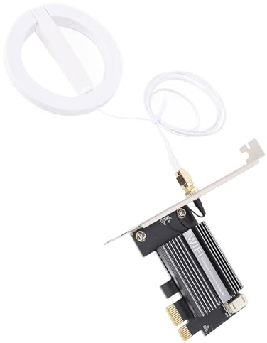 ASHATA Carte PCIe WiFi 6E pour PC, Bluetooth 5.2, Carte Réseau sans Fil Bande 2,4 GHz 5 GHz 6 GHz, Adaptateur Réseau PCIe 4174 Mbps pour Wins 10 11, pour PC de Bureau Linux (Antenne de câble