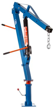 IMJ-Global Gru idraulica Girevole 1T con Rotazione 360°, Braccio Estensibile a 4 Livelli (500–1000 kg), Cilindro Idraulico Potente, Base da 21×21 cm, Altezza 199–250 cm per Officina o Veicoli