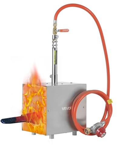 VEVOR Forgia a Gas Propano Portatile, Forno da Fucina a 1 Bruciatore, per Fabbricazione di Coltelli e Forgiatura dei Metalli, Coltellini Maniscalchi Fabbri Ferrai, Temperatura Max. 1427 ℃, Forma