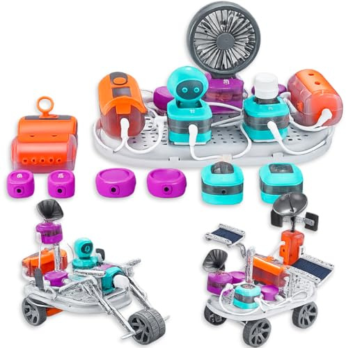Elektronik Baukasten für Kinder STEM Physik Experimentierkasten mit Lichtsensor & Mikrofon Lernset mit Grundplatte Kreatives Wissenschaftsspielzeug für Jungen & Mädchen Ohne Batteri (201 PCS)