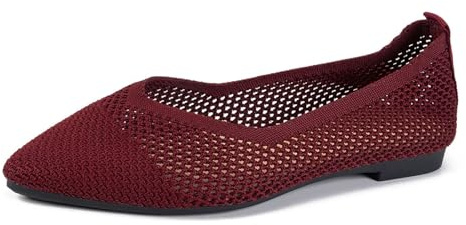 Non Slip Knitted Ballerina Slip On Trainers, Breathable Summer Sporty Comfortable Flat Shoes for Women