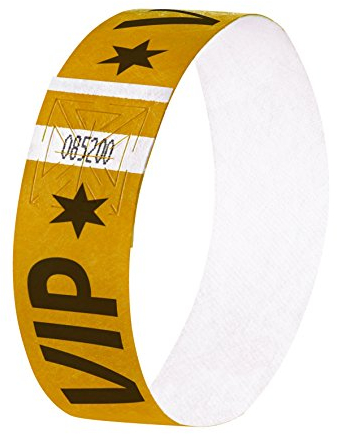 SIGEL EB217 120 Pulseras de identificación y control para eventos, VIP, Super Soft 25,5 x 2,5 cm, dorado
