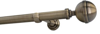 Sento 25mm Gardinenstange Vorhangstange Metall Wandmontage Messing Antik 120 cm Bona