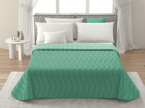 Trapunta Matrimoniale Primaverile Double Face, Copriletto Matrimoniale Mezza Stagione Realizzato in Italia, Trapuntino Leggero Matrimoniale (100 gr/mq) in Morbida Microfibra di Alta Classe