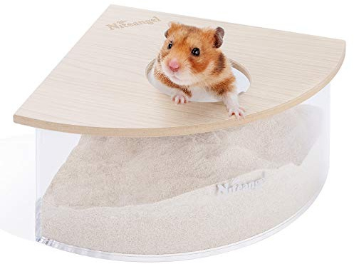 Niteangel - Contenitore per vasca da bagno con sabbia in acrilico, per criceti, topi, limoni, gerbilli o altri piccoli animali domestici (triangolo, Burlywood)