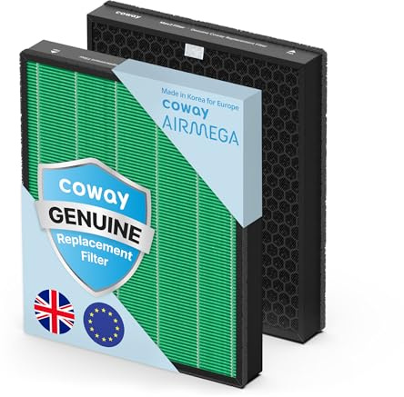 COWAY 2 x MAX2 Originalfilter für europäische AIRMEGA 300/300S Luftreiniger | Jeder MAX2 vereint HEPA und Aktivkohle; Coway-optimiert für ausgewogenen Luftstrom und konstante Filterleistung.