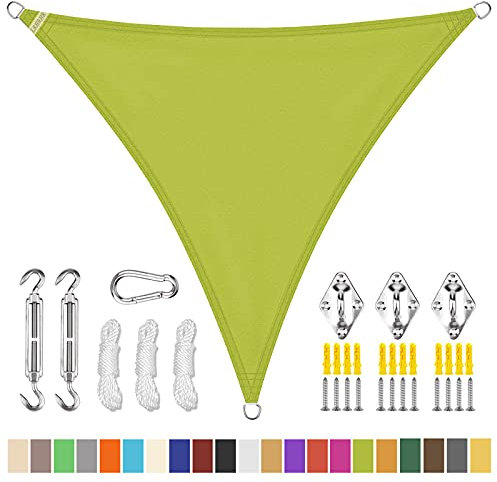 LRHRHR Tenda a Vela Triangolare, Tenda Parasole Esterno Impermeabile Protezione Raggi UV Vela Ombreggiante per Giardino Terrazza, con Kit di Fissaggio