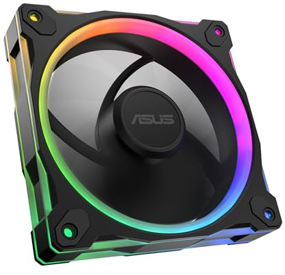ASUS Prime MR120 ARGB, Ventola per Case da 120 mm, Spessore Telaio 2,8 cm, 20 LED ARGB Compatibili con Aura Sync per Illuminazione da Entrambi i Lati, Massimo 21 dB di Rumore, Nero