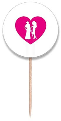 Love Faly Art Deco - Banderas redondas para palillo de dientes
