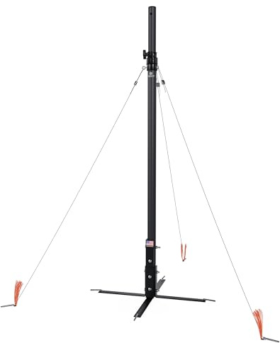 Universal Pole Mount with Guy-Wires - Compatible with Tropo Rain Gauge & Other Lightweight Weather Stations - Easy-to-Install, Adjustable & Weatherproof - Powder Coated Steel Mount - Made in The USA