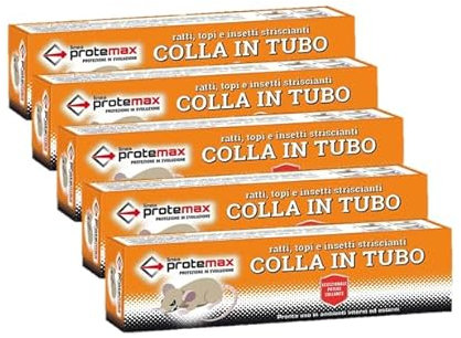 Colla TOPICIDA per Topi e Ratti in Tubo - Pack da 5 Tubi 135 gr