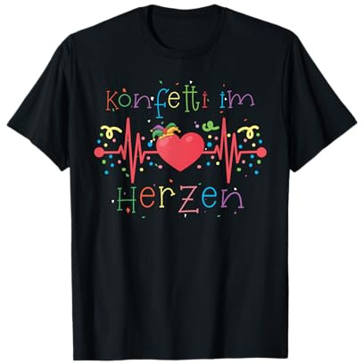 Konfetti im Herzen Karneval Party Outfit Fastnacht Fasching T-Shirt