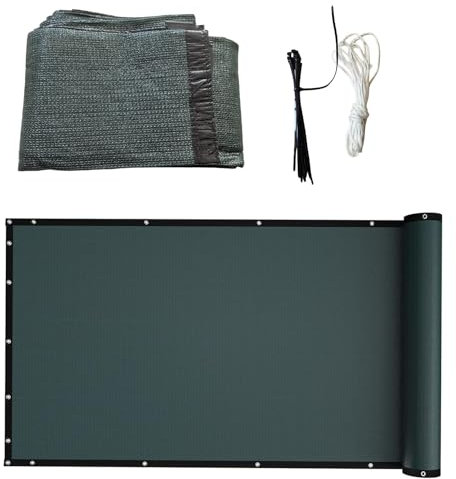 Balcony Privacy Screen,150g/m² Privacy Netting, Weatherproof HDPE Privacy Protector Balcony Cover for Small Swimming Pools Gardens Backyard Deck Patio Balcony Fence Porch (Green, 0.9m*5m)