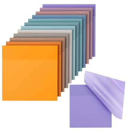 Mr. Pen Transparente Haftnotizen, 7,6 x 7,6 cm, 600 Blatt, Vintage-Farben, durchsichtige Haftnotizen