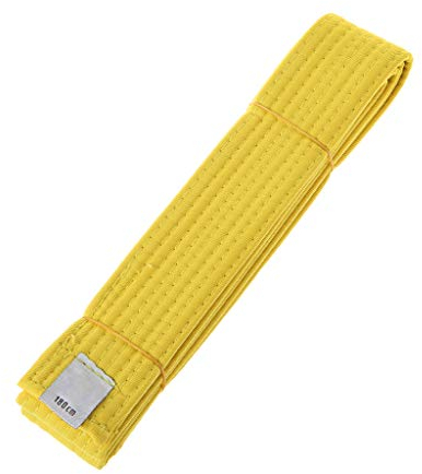 YPBEW Taekwondo-Gürtel für Karate, bequem, doppelt gewickelt, professionelle Kampfsport-Taillenband für Damen, Jeans, Gelb, 180 cm