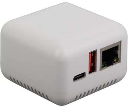 USB 2.0 Network Print Server, 5V LAN Print Share Server Adapter, Print Server for Android iOS, USB Printers, Linux 3.4 100?240V (US Plug 100?240V)