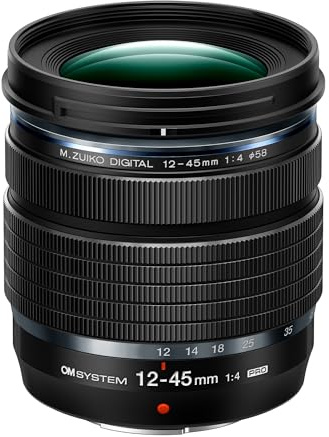 OM SYSTEM Olympus M.Zuiko Digital ED 12-45mm F4.0 PRO for Micro Four Thirds System Camera, Compact Lightweight Zoom, Weather Sealed Design, Close-up, L-Fn Button