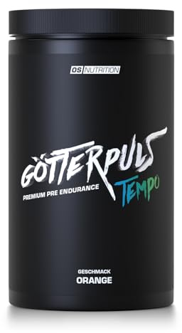 Götterpuls Tempo Pre Endurance 560g Pulver Orange | Mit L-Citrullin + EAA + Cyclic Dextrin + NewCaff + Elektrolyte – 175mg Koffein – Für Ausdauersport – 20 Portionen