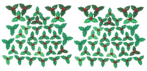 VICASKY 60piezas Adornos De Resina De Acebo Berries para Manualidades De Navidad Decoración De Árboles y Coronas Festivas