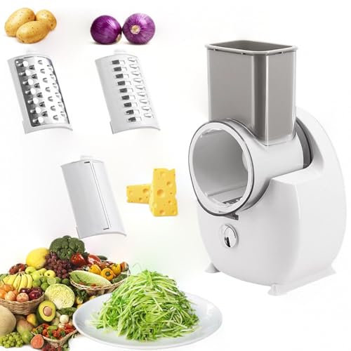 Rallador De Queso Rotativo, Rallador De Queso Eléctrico, Trituradora Automática De Queso Cortador De Verduras, Máquina Rebanadora De Alimentos Extraíble, Para Queso, Patatas Fritas, Fruta, Ensalada