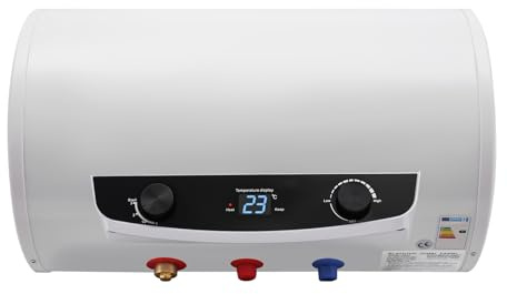 Chauffe-eau électrique horizontal de 2 kW - 25 à 75 °C - Avec douchette - Pour cuisines, toilettes, salons de coiffure, salle de bain, caravane - 35 l