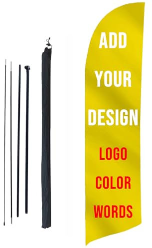 Bagetu Kit Asta Bandiera Piuma Personalizzata Banner A Goccia Negozio Insegna Aziendale (bandiera+palo, Feather 50x200cm)