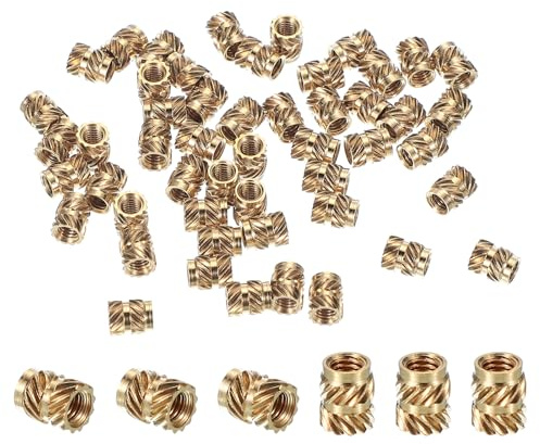 PATIKIL 40 Stück M3x5.7x4.6 mm Messing Gewindeeinsatz Heat Set Einsatz | Metrische Rändelmutter, für Kunststoff, 3D-Druckkomponenten
