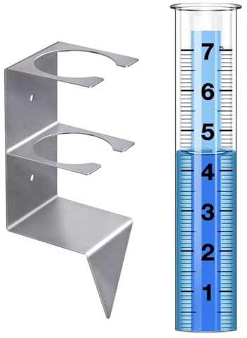 Dioeazh Pluviomètre, pluviomètres pour cour,Pluviomètre portable en verre avec piquet | Pluviomètre résistant au gel de 21,3 cm, collecteur d'eau de pluie pour cours, pelouses, allées, patio, jardin