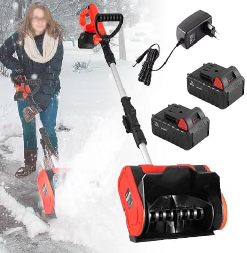 Soplador de Nieve eléctrico sin escobillas, Pala de Nieve inalámbrica con Mango Frontal Ajustable, barredora de Nieve de Grado Industrial de 32 cm de Ancho y 16 cm de Alto, máquina para lanz