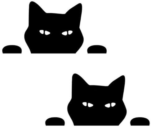 OQKAHIV 2 Stück Guckende Katze Autoaufkleber - Reflektierende Vinyl Aufkleber Wasserdicht Selbstklebend für Auto Fenster Stoßstange Laptop Motorrad